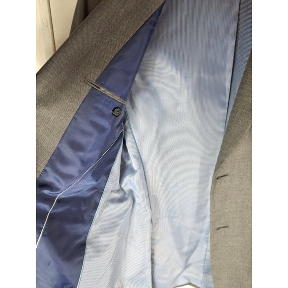 Mens Zara Blazer Sports Coat Gray 2 Button Career Business Professional 40R - Picture 4 of 7